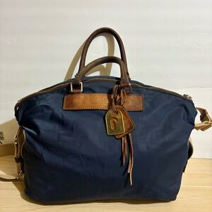 Dooney & Bourke Navy and Brown Crossbody Bag